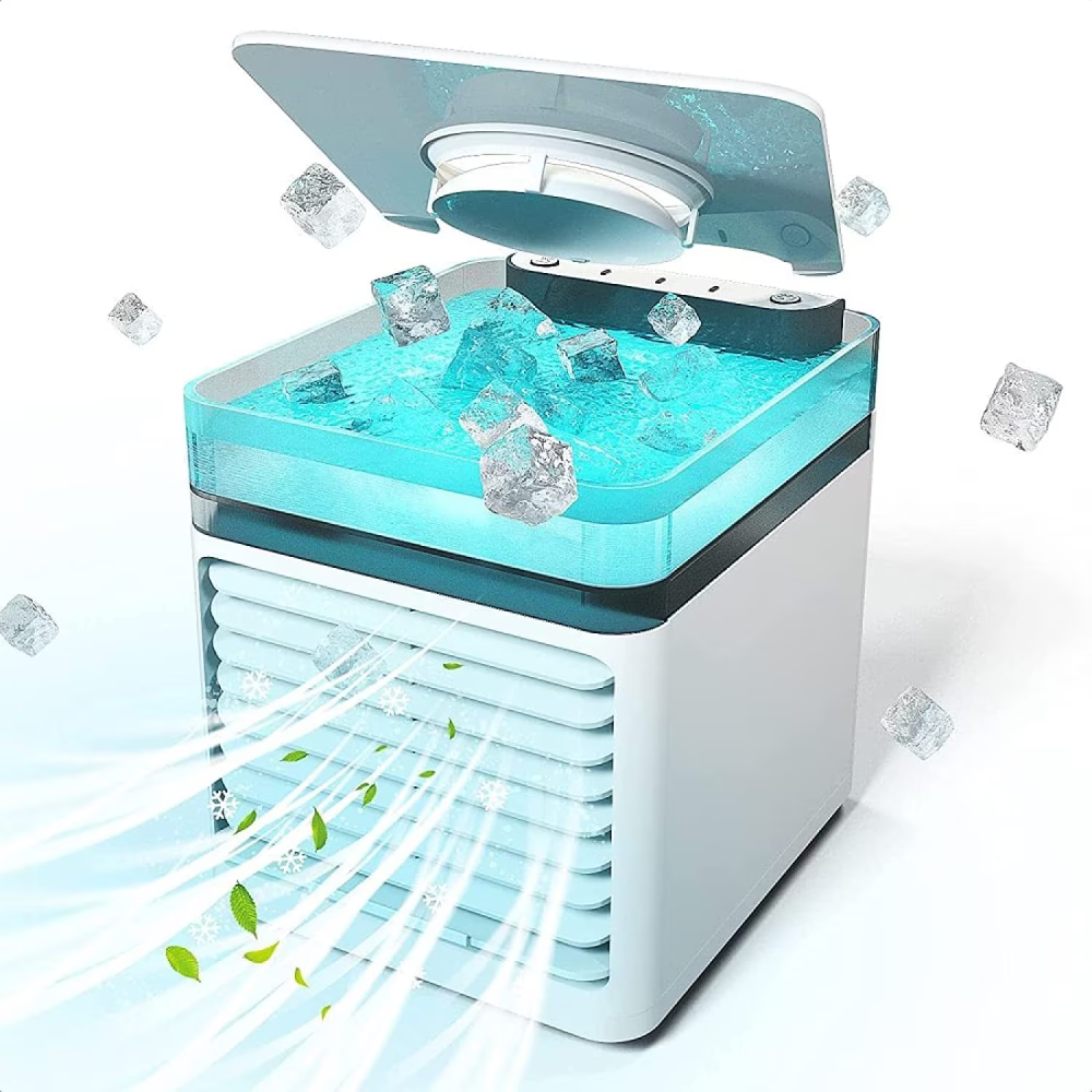 Enfriador Aire Portátil Ultra Air Cooler 7 Luces LED USB Humidificador