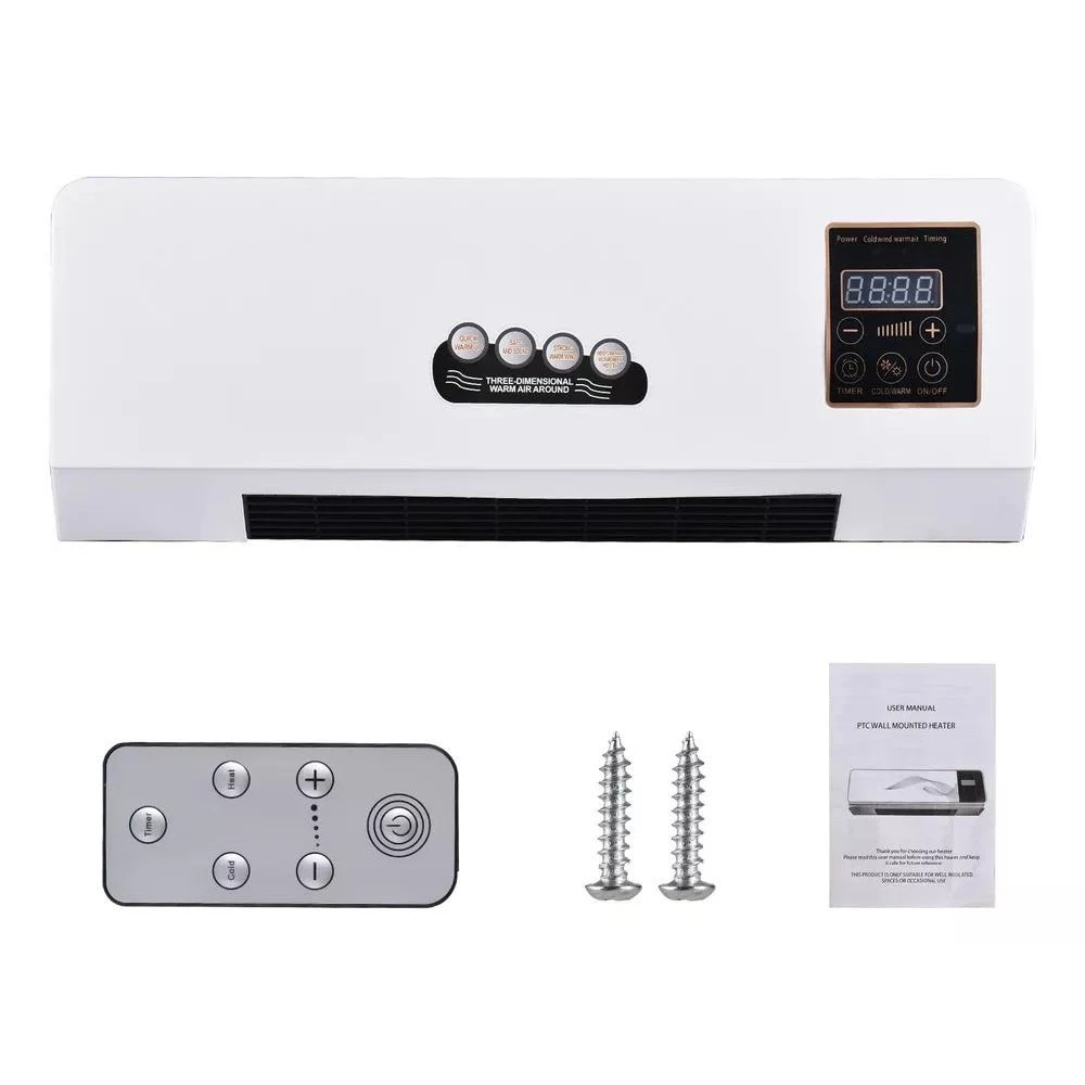 Calefactor Ventilador Pared Frío Calor Control Remoto Temporizador