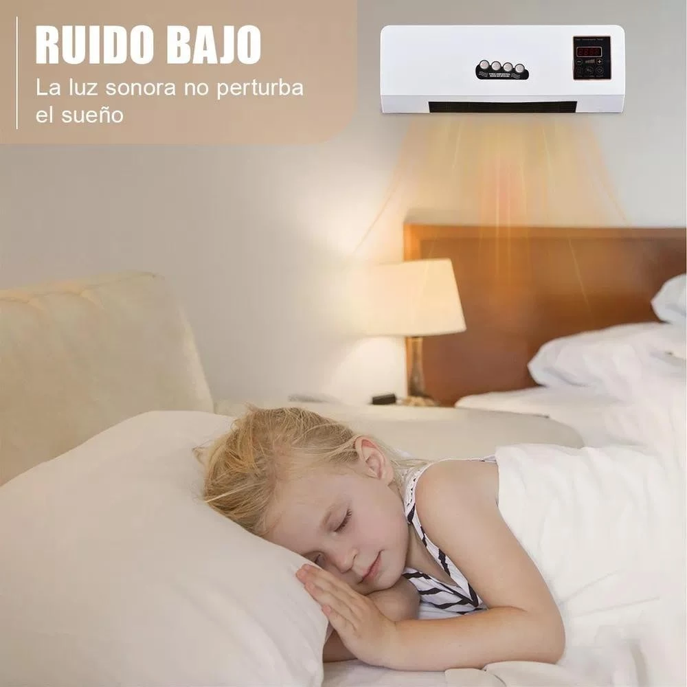 Calefactor Ventilador Pared Frío Calor Control Remoto Temporizador