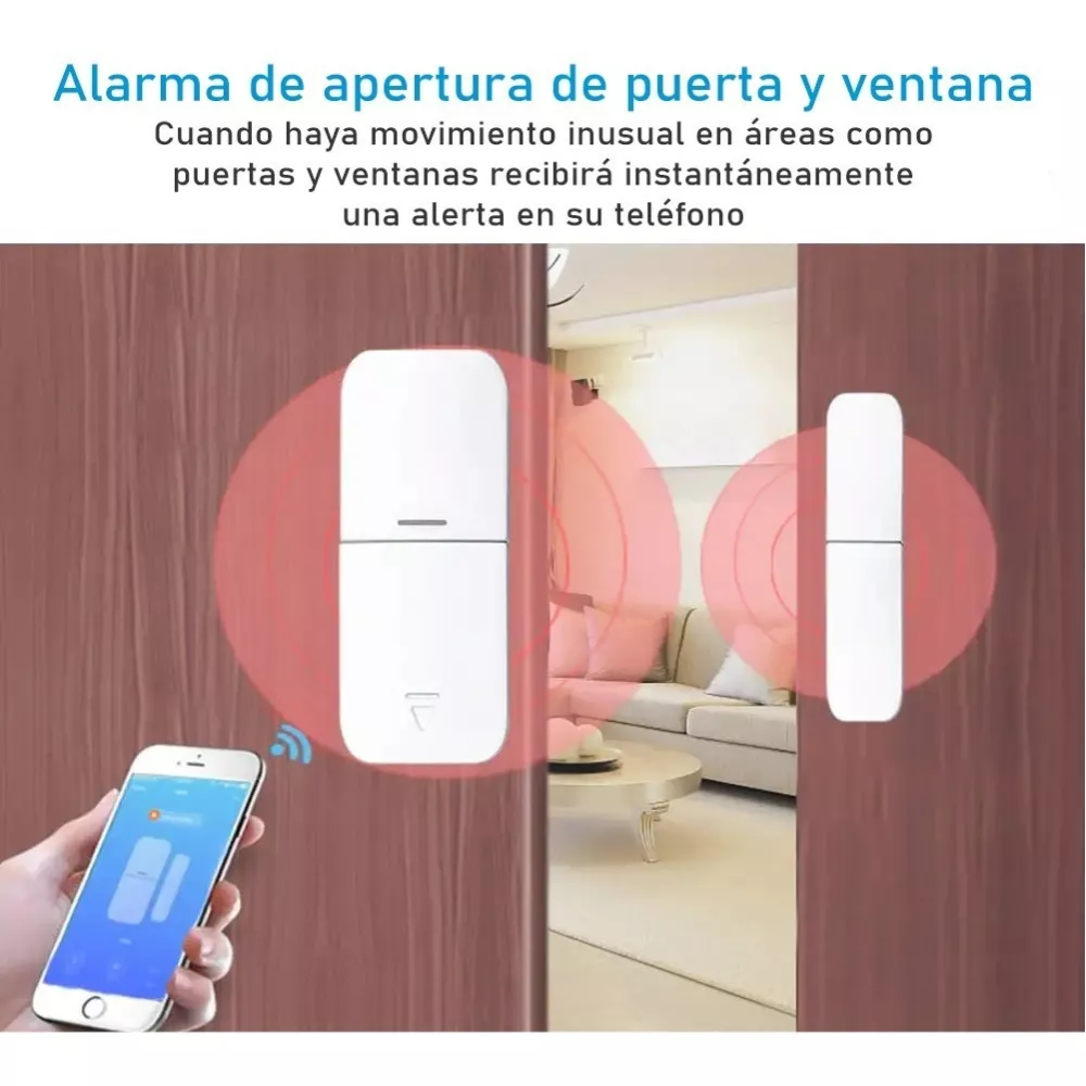 Alarma Inteligente WiFi Kit Sensores Puertas Ventanas PIR Alexa App