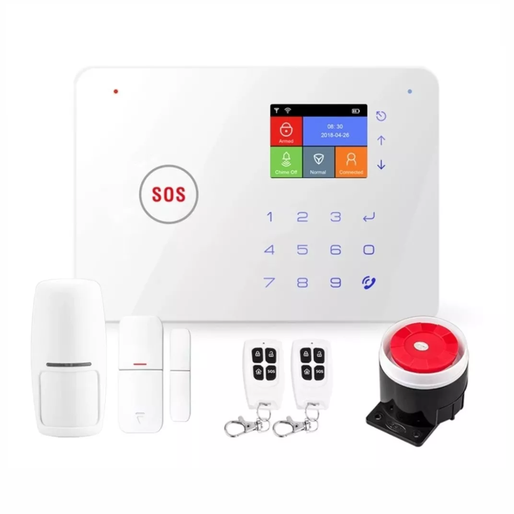 Alarma WiFi GSM Inteligente Pantalla TFT Sensores Hogar App Sirena