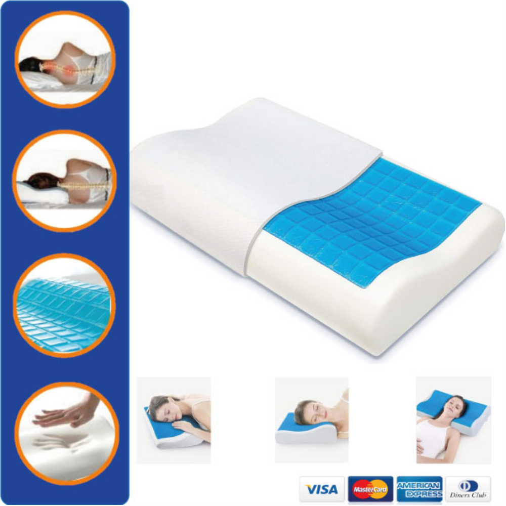 Almohada Ortopédica Viscoelástica Gel Refrescante Funda Doble Cervical