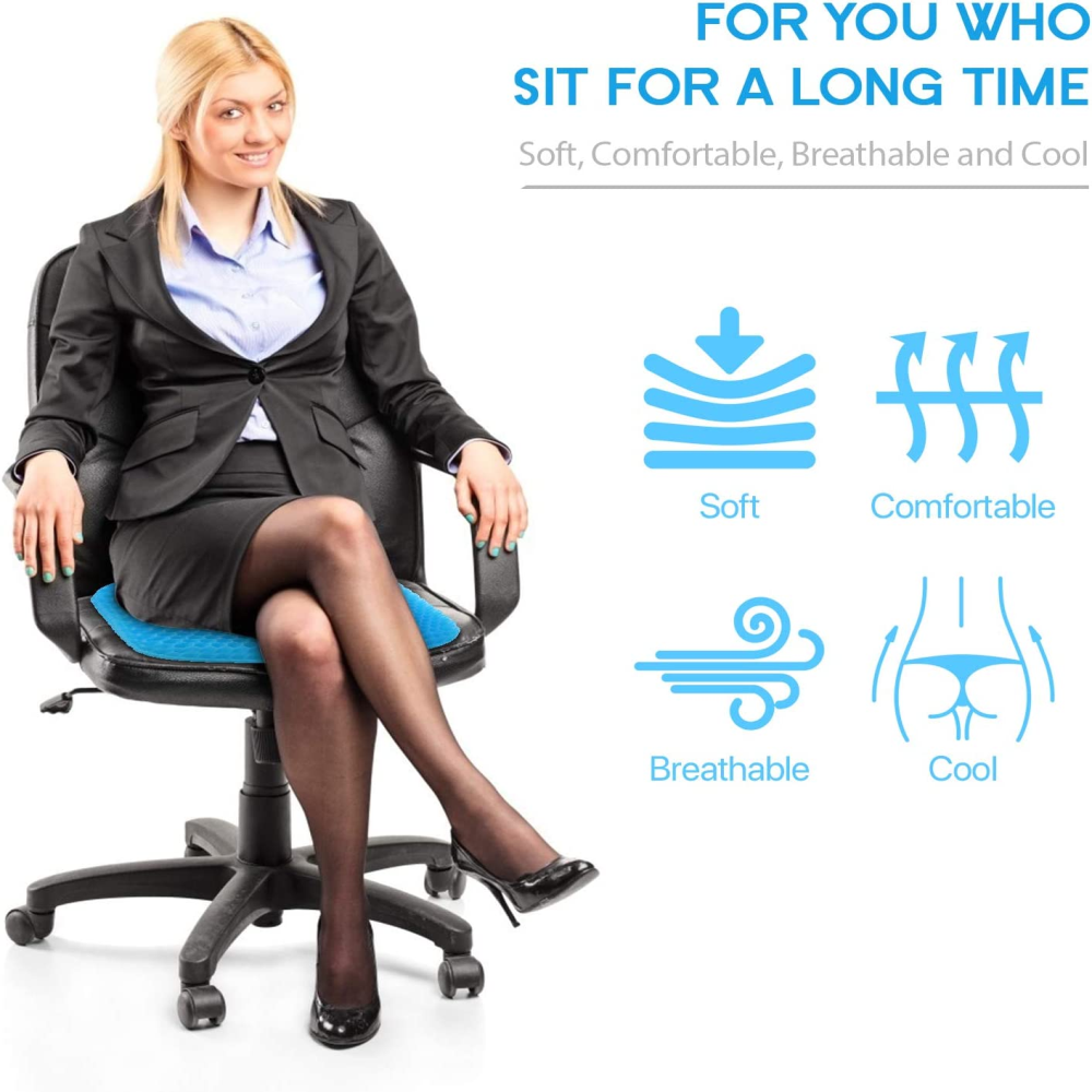Cojín Gel Silicona Silla Ergonómico Asiento Postura Oficina Carro