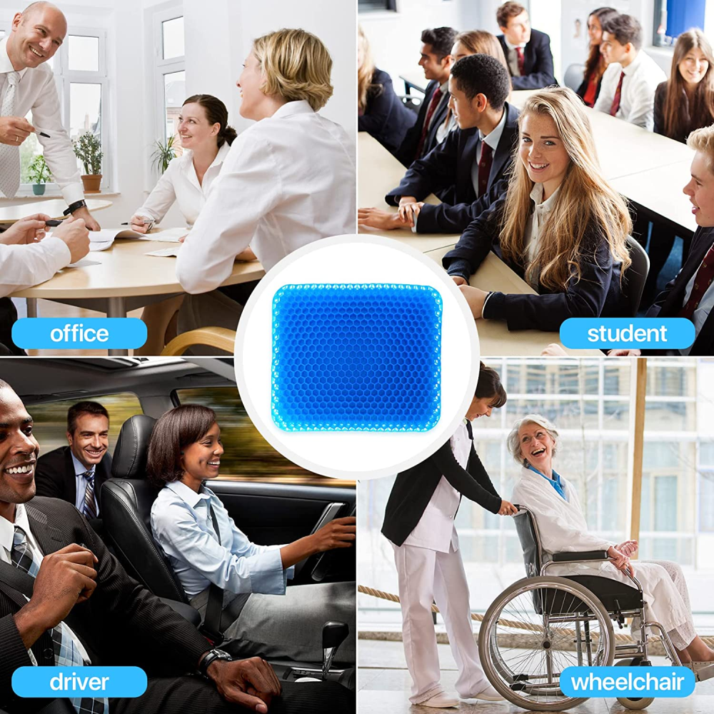 Cojín Gel Silicona Silla Ergonómico Asiento Postura Oficina Carro