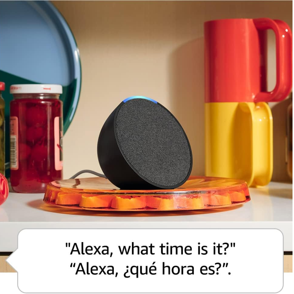 Combo Casa Inteligente Alexa Echo Pop Bombillo Interruptor 2 Enchufes