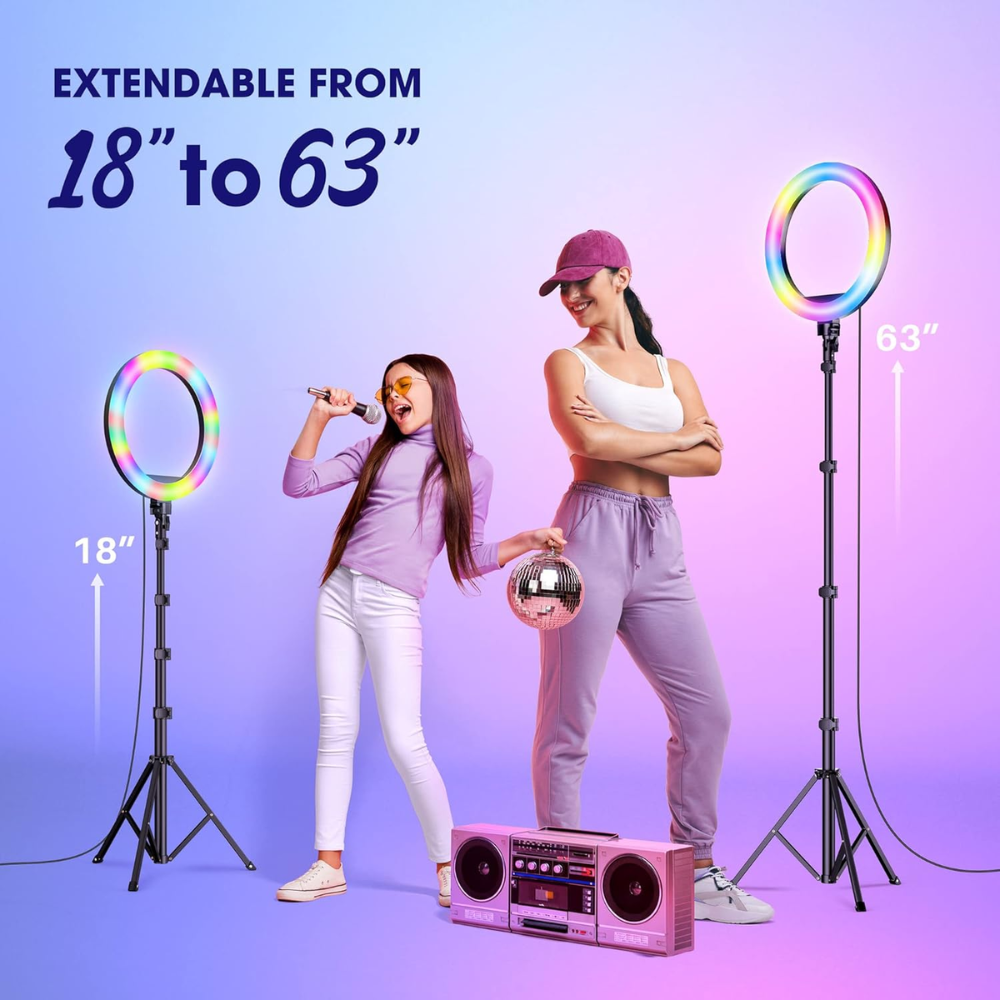 Aro Luz LED RGB 36cm Profesional Trípode Control Remoto Celular