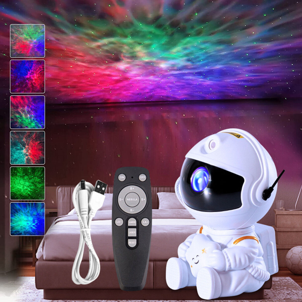Proyector Astronauta Nebulosa Estrellas 8 Colores Control Remoto Timer
