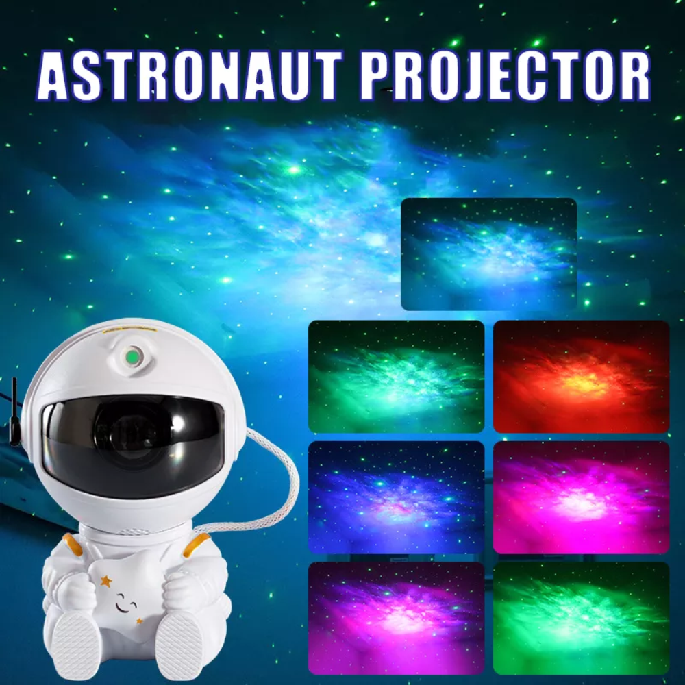 Proyector Astronauta Nebulosa Estrellas 8 Colores Control Remoto Timer