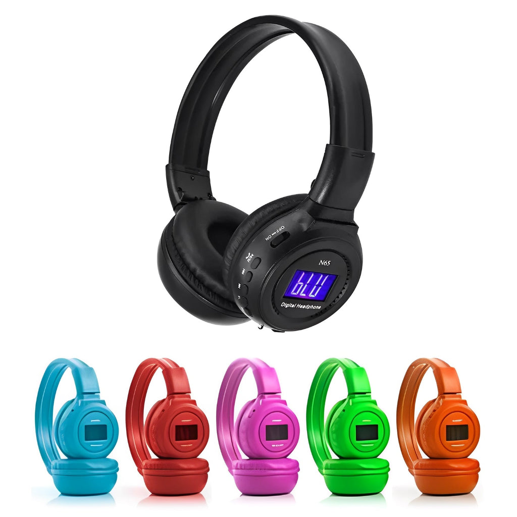 Audífonos Diadema Bluetooth N65 Radio FM Pantalla Recargables