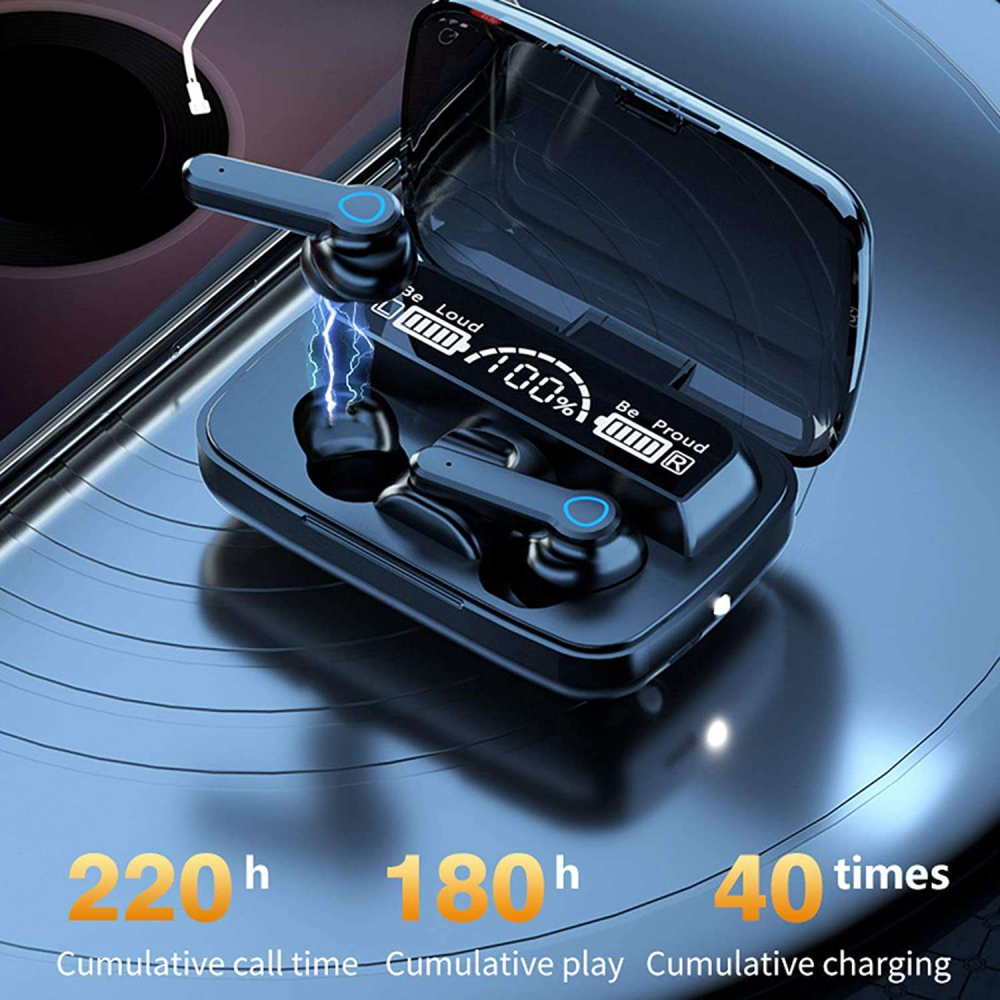 Audífonos Bluetooth 5.2 Inalámbricos M19 Power Bank Pantalla Digital