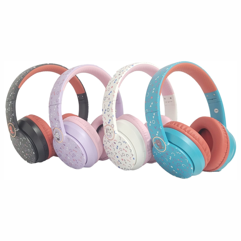 Audífonos Bluetooth Niños Diadema Plegable Micrófono LED Micro SD