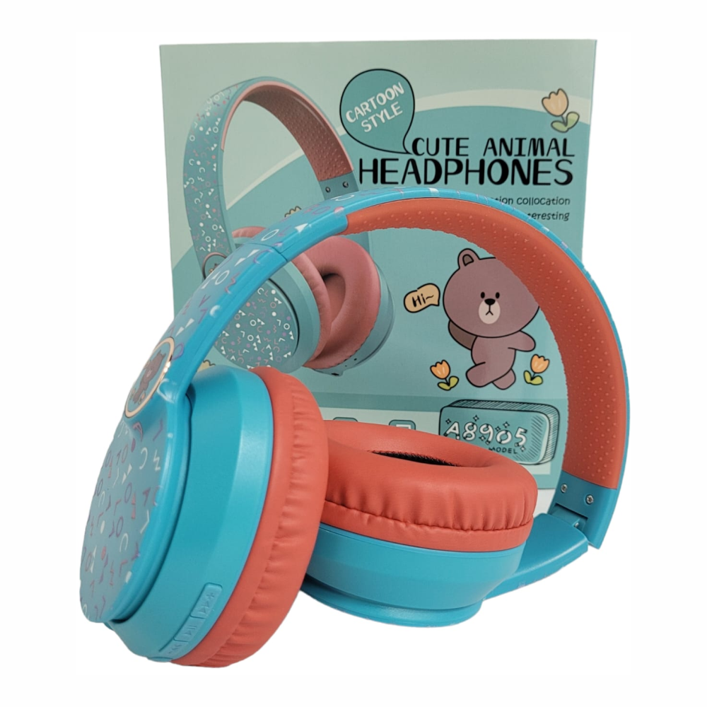 Audífonos Bluetooth Niños Diadema Plegable Micrófono LED Micro SD