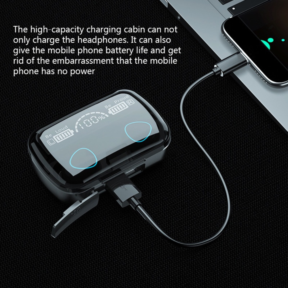 Audífonos Bluetooth 5.1 Inalámbricos M10 Power Bank LED Táctil