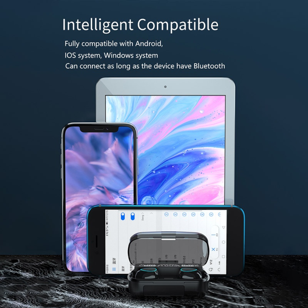 Audífonos Bluetooth 5.1 Inalámbricos M10 Power Bank LED Táctil