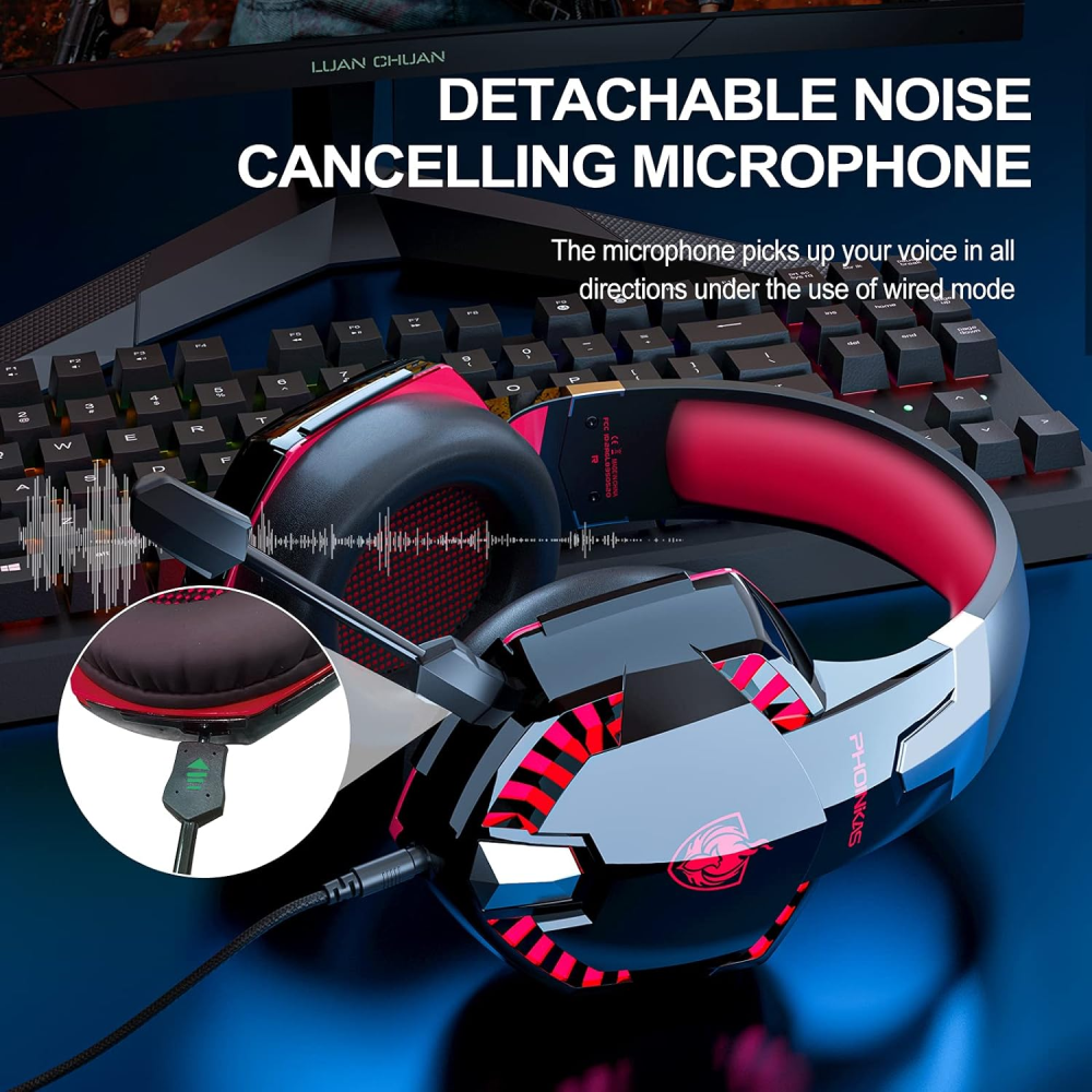 Audífonos Gamer Bluetooth Inalámbricos G2000 Pro Micrófono LED 7.1