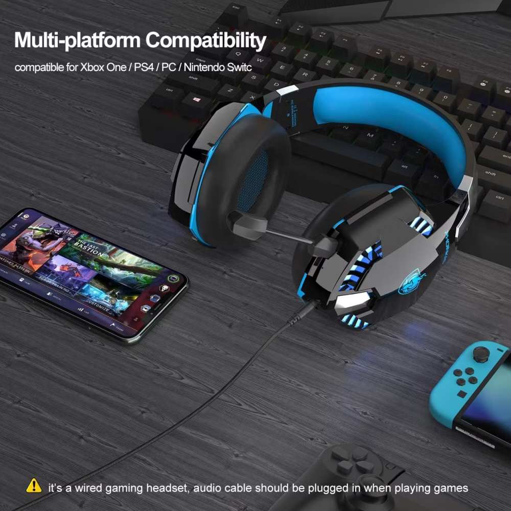Audífonos Gamer Bluetooth Inalámbricos G2000 Pro Micrófono LED 7.1