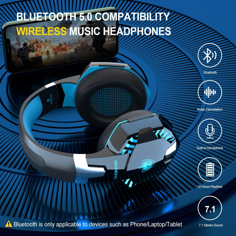 Audífonos Gamer Bluetooth Inalámbricos G2000 Pro Micrófono LED 7.1