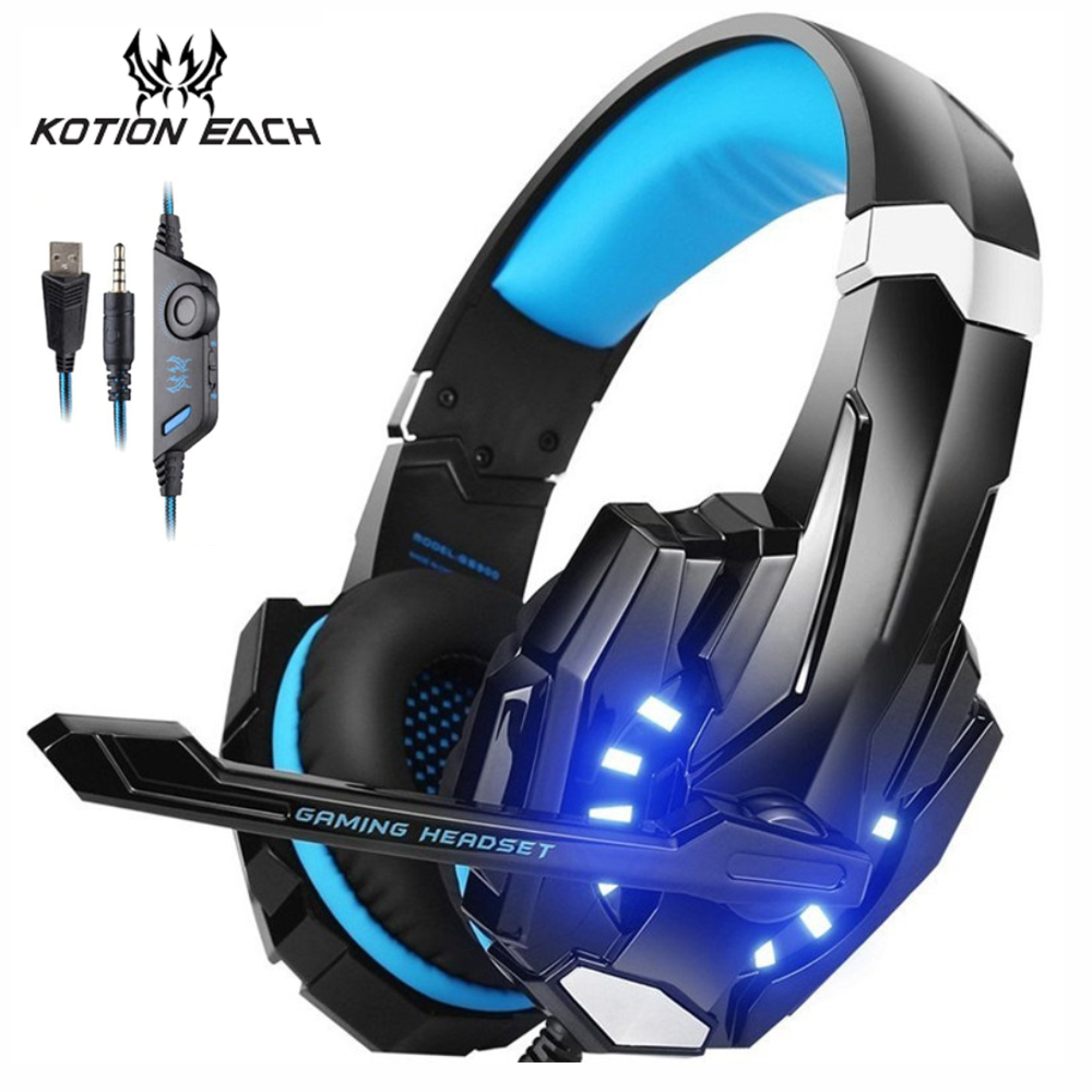 Audífonos Gamer Kotion Each G9000 Luces LED Micrófono PS4 Xbox PC