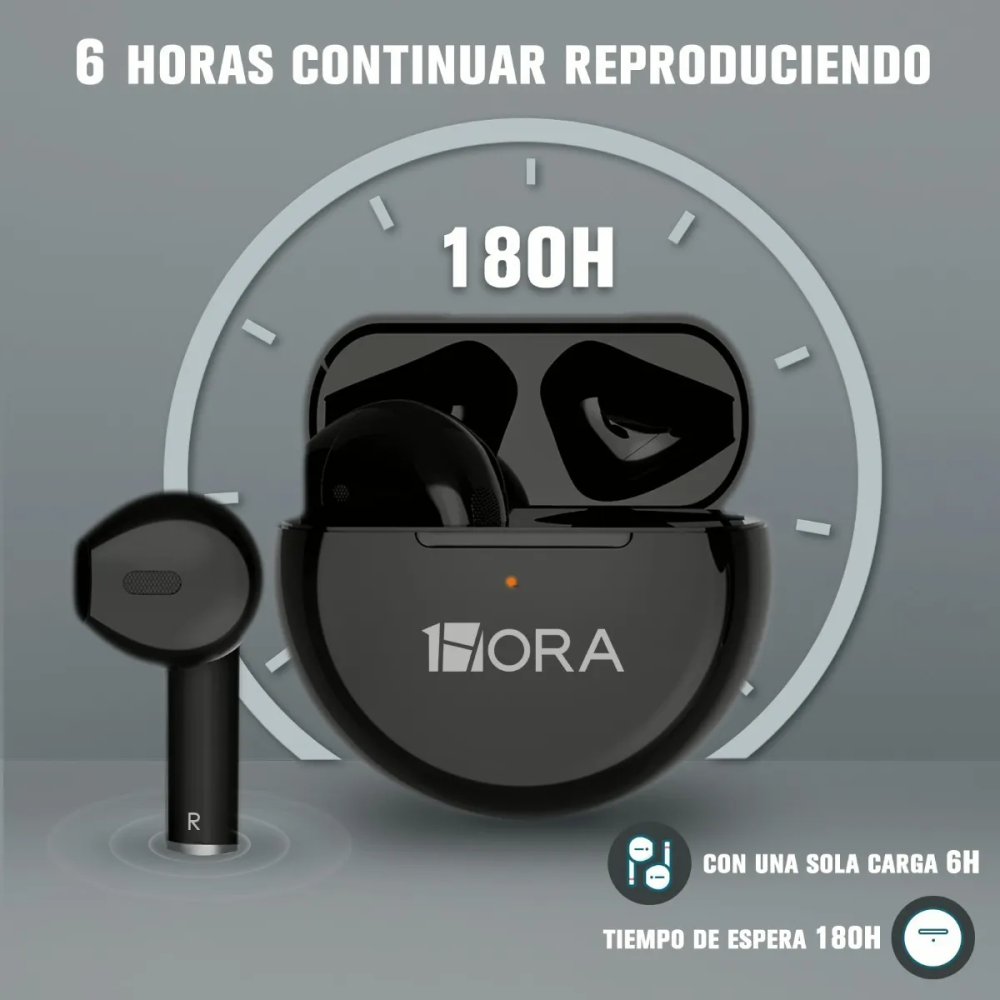 Audífonos Inalámbricos In Ear Bluetooth 5.0 1Hora AUT119 Estuche Carga