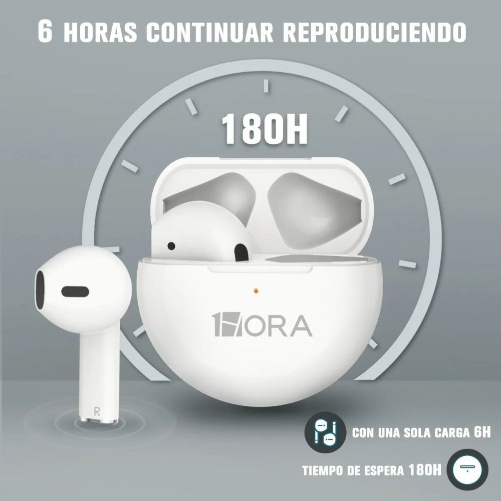 Audífonos Inalámbricos In Ear Bluetooth 5.0 1Hora AUT119 Estuche Carga