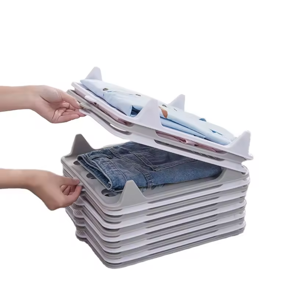 Bandejas Organizadoras Ropa Closet Camisas Pantalones Pack 10 Gris
