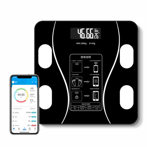 Báscula Inteligente Bluetooth Vidrio Templado Composición Corporal