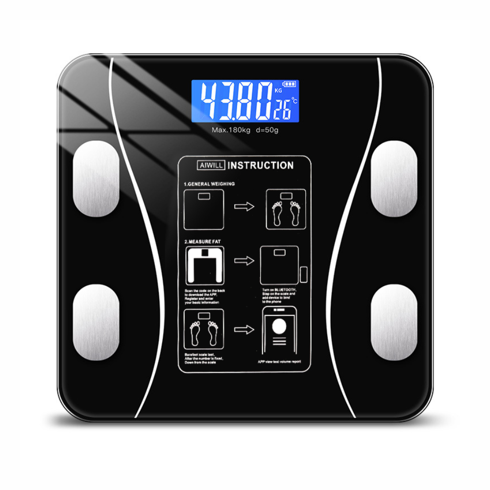 Báscula Inteligente Bluetooth Vidrio Templado Composición Corporal
