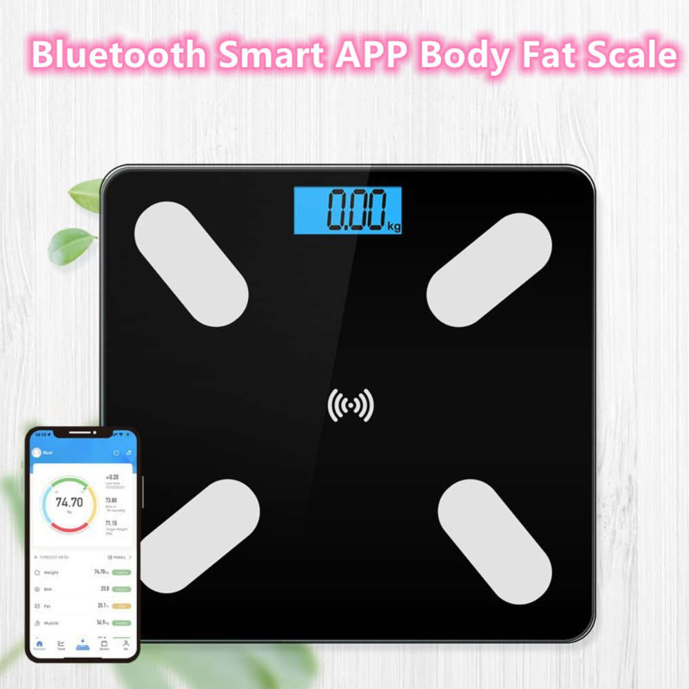 Báscula Inteligente Bluetooth Vidrio Templado Composición Corporal