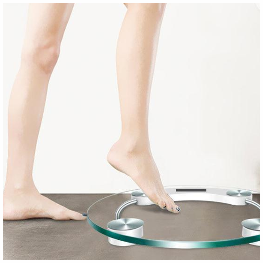 Báscula Peso Digital Vidrio Templado Redonda 150kg Libras Kilos Baño