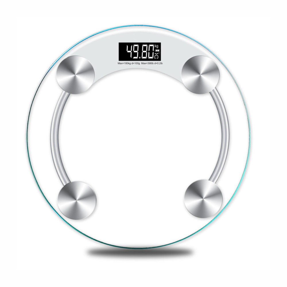 Báscula Peso Digital Vidrio Templado Redonda 150kg Libras Kilos Baño