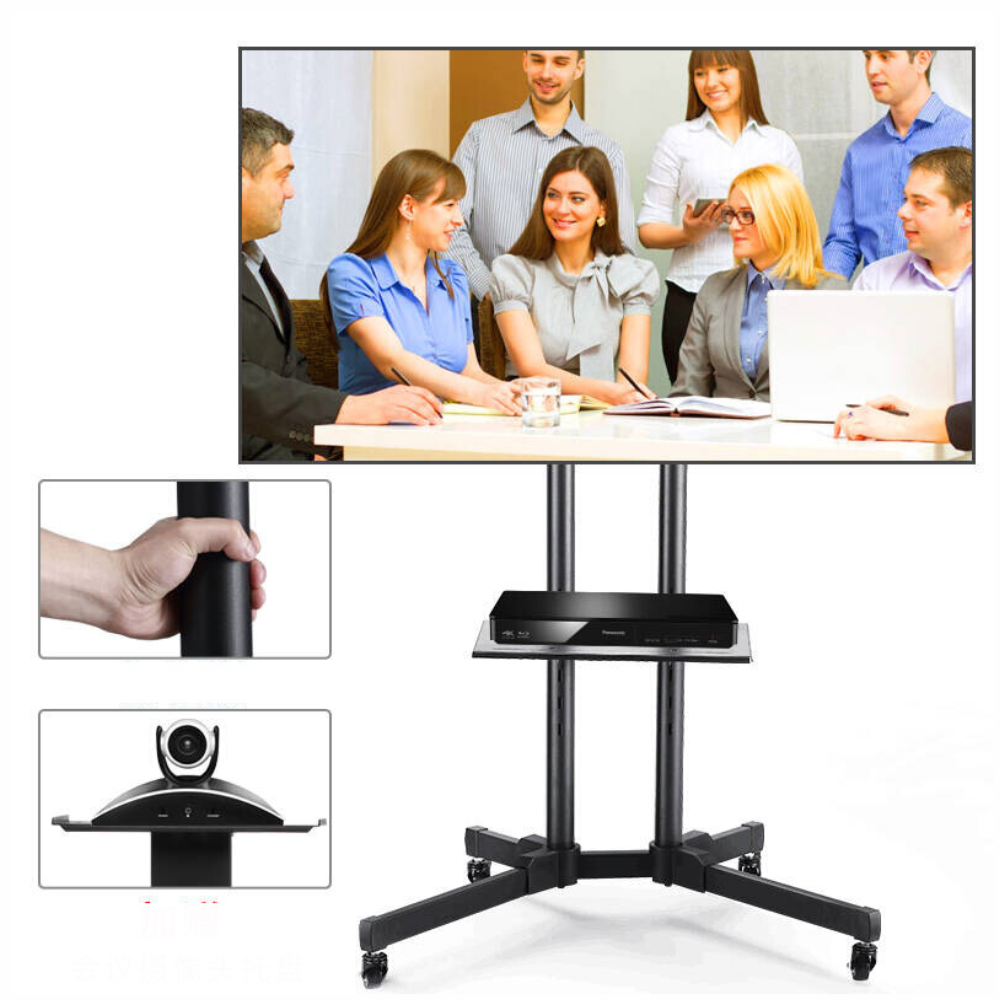 Soporte TV Pedestal Móvil Ruedas 32 70 Pulgadas A1500 Repisa 50kg
