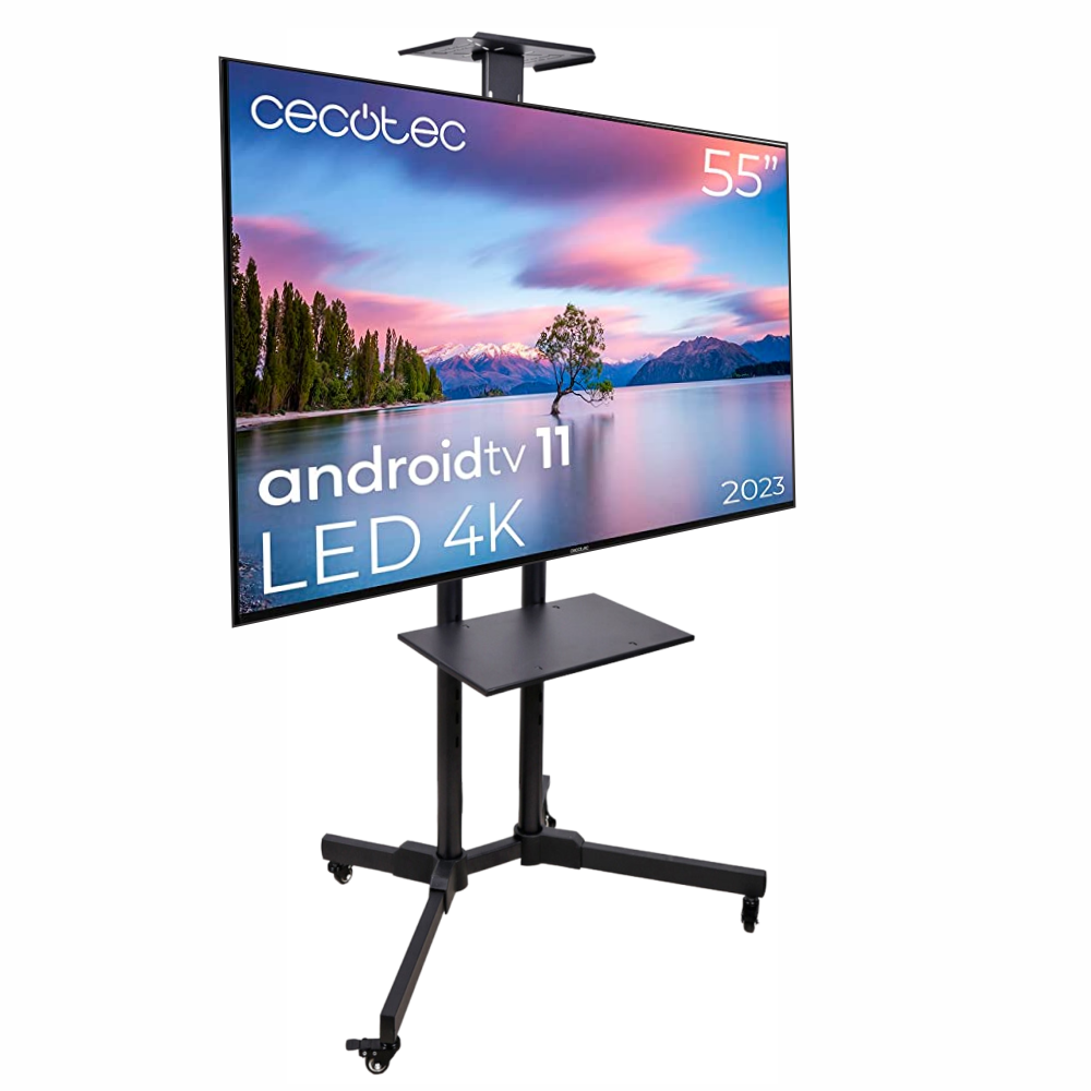 Soporte TV Pedestal Móvil Ruedas 32 70 Pulgadas A1500 Repisa 50kg