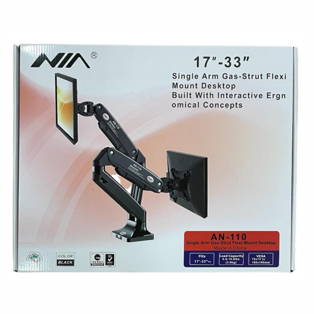 Soporte Monitor Doble Escritorio Brazo Neumático AN-110 13 27 Pulgadas