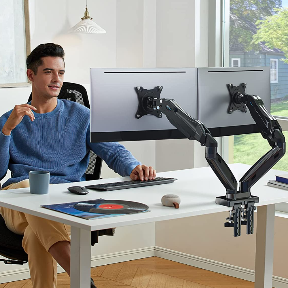 Soporte Monitor Doble Escritorio Brazo Neumático AN-110 13 27 Pulgadas