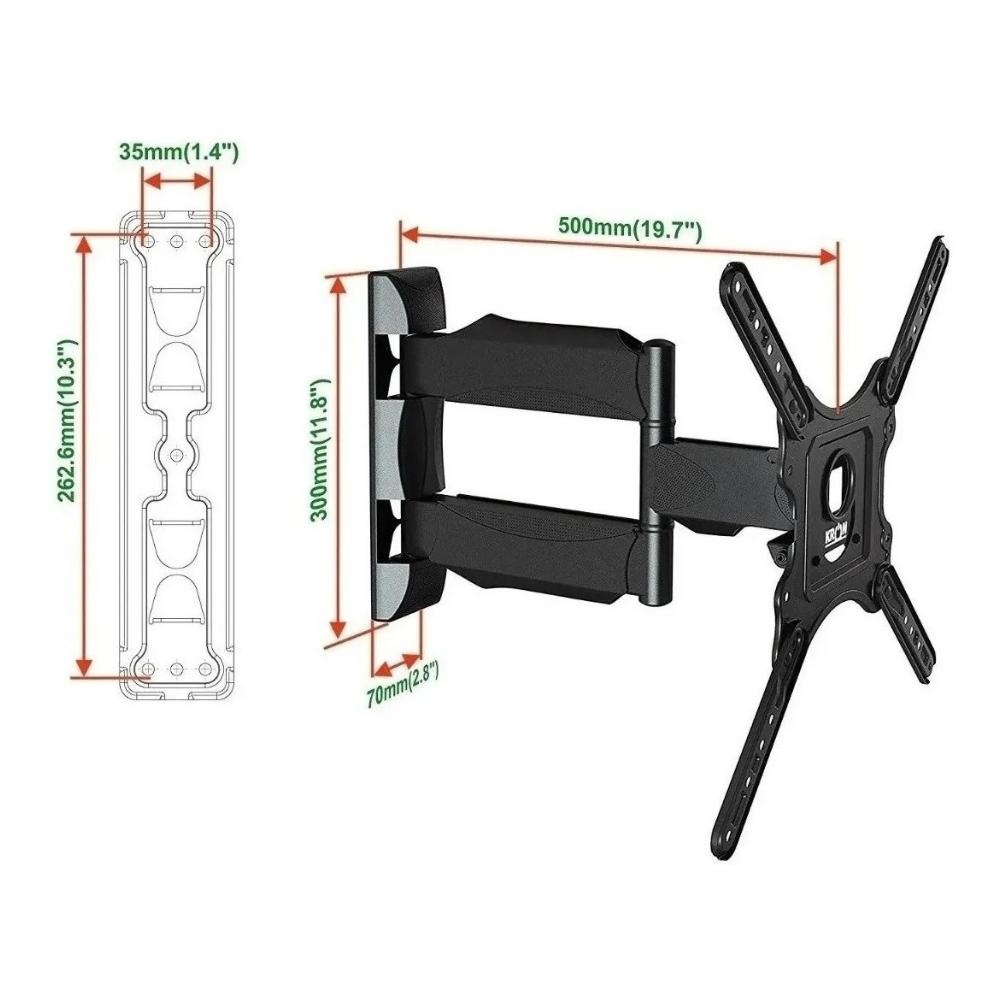 Soporte TV Brazo Movible North Bayou DF400 32 55 Pulgadas Escualizable