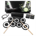 Batería Electrónica Portátil Drum Kit Pedales Baquetas Parlante MIDI