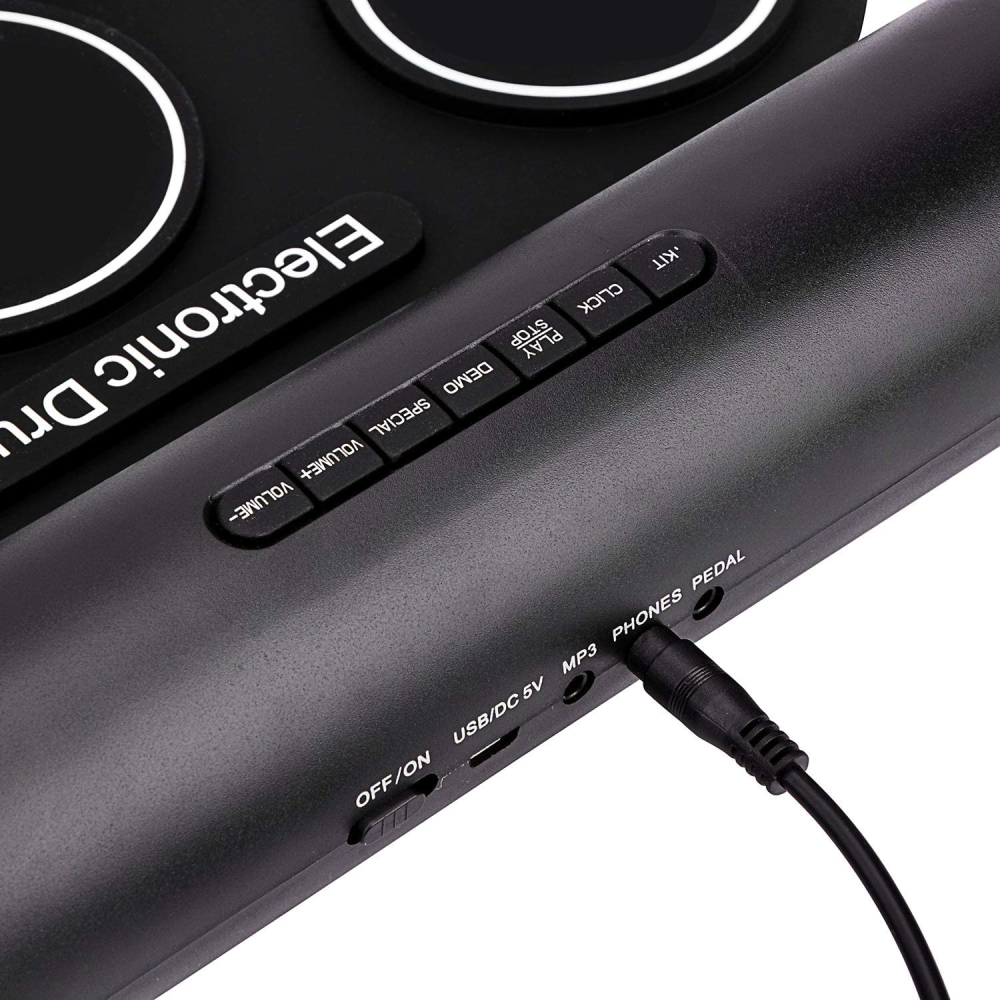 Batería Electrónica Portátil Drum Kit Pedales Baquetas Parlante MIDI
