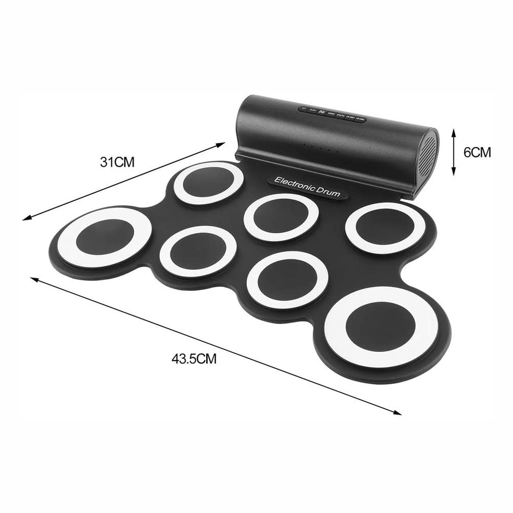 Batería Electrónica Portátil Drum Kit Pedales Baquetas Parlante MIDI