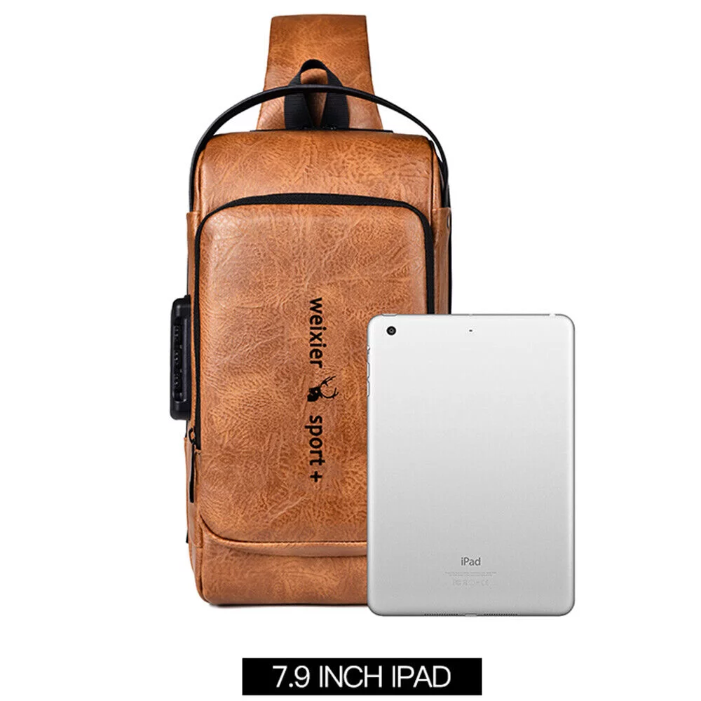 Bolso Antirrobo Weixier Sport Clave Seguridad USB Impermeable Cruzado
