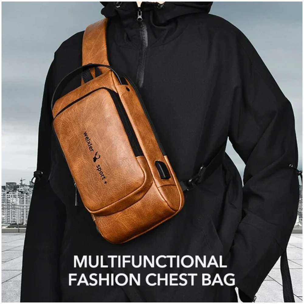 Bolso Antirrobo Weixier Sport Clave Seguridad USB Impermeable Cruzado