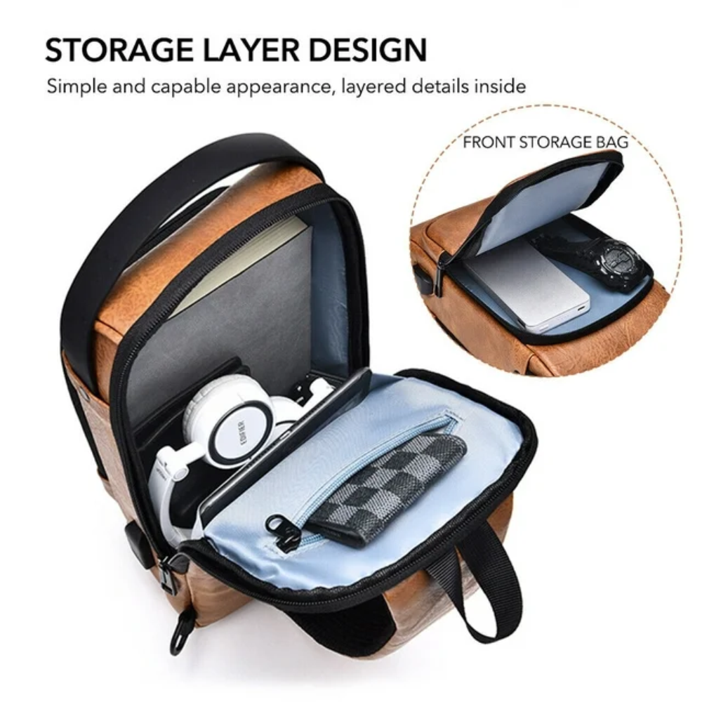 Bolso Antirrobo Weixier Sport Clave Seguridad USB Impermeable Cruzado