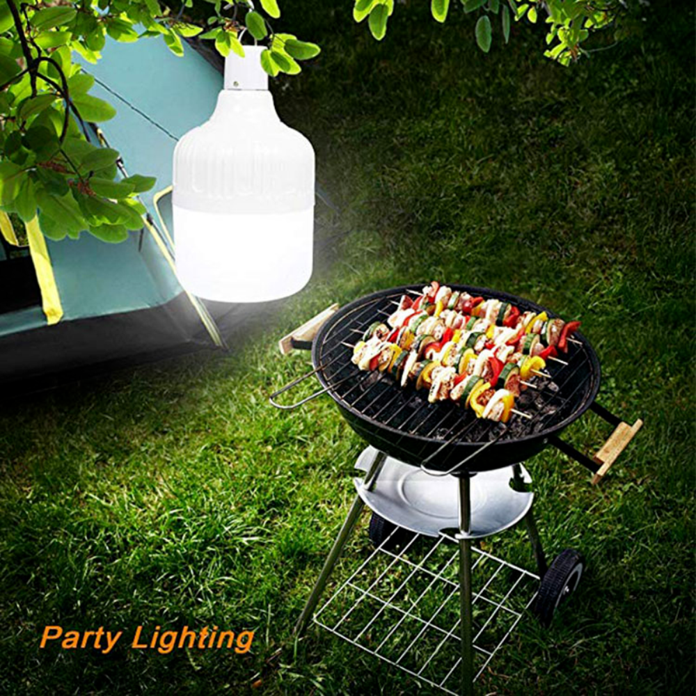 Bombillo LED Recargable Emergencia Gancho USB Camping Apagones IP65