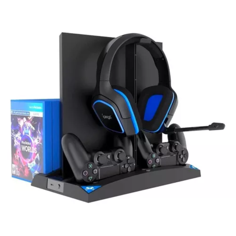 Base Refrigerante PS4 Slim Pro iPega Cargador 2 Controles Ventiladores