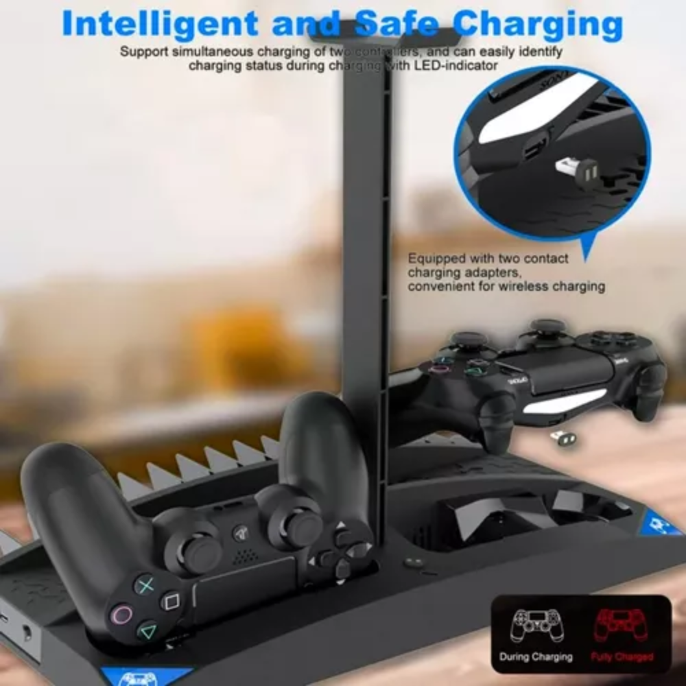 Base Refrigerante PS4 Slim Pro iPega Cargador 2 Controles Ventiladores