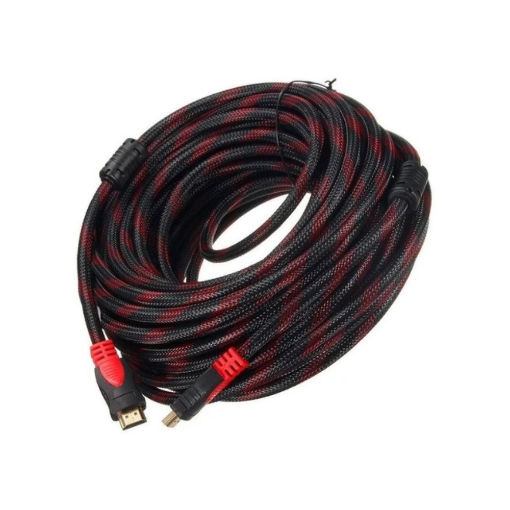 Cable HDMI 20 Metros Enmallado Punta Dorada Doble Filtro Reforzado