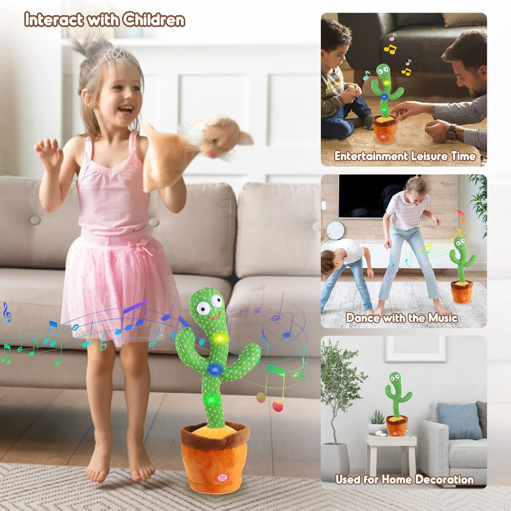 Cactus Bailarín Juguete Repite Voces Canta Baila Interactivo Niños