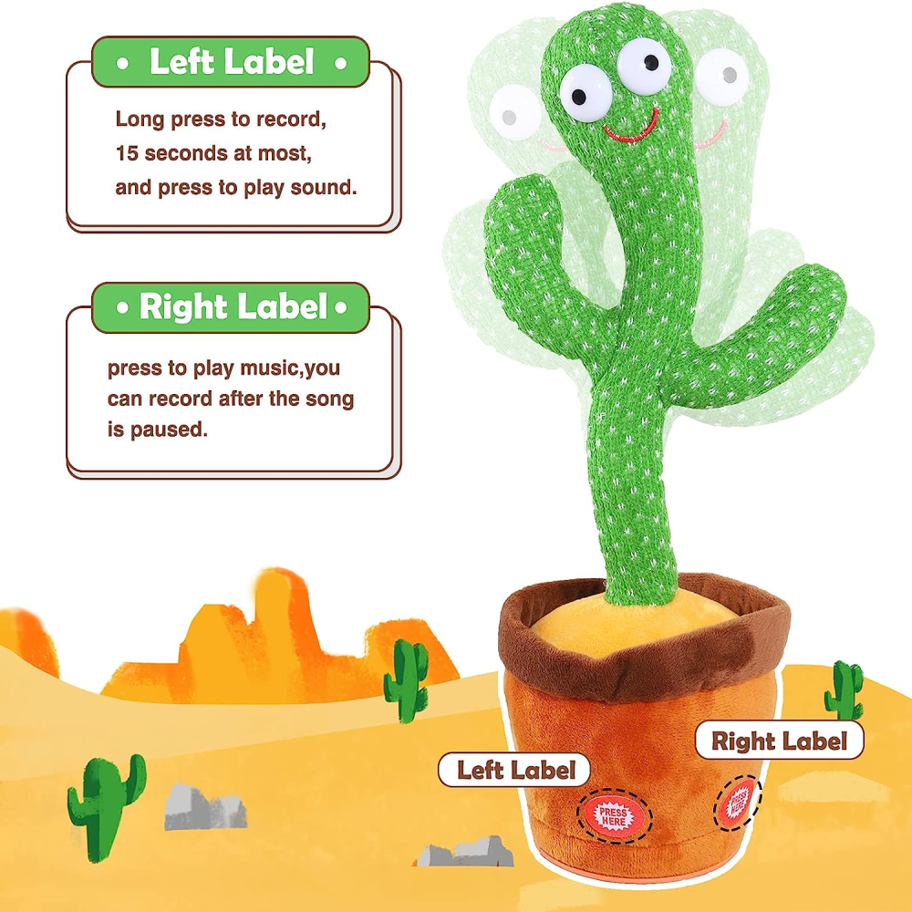 Cactus Bailarín Juguete Repite Voces Canta Baila Interactivo Niños