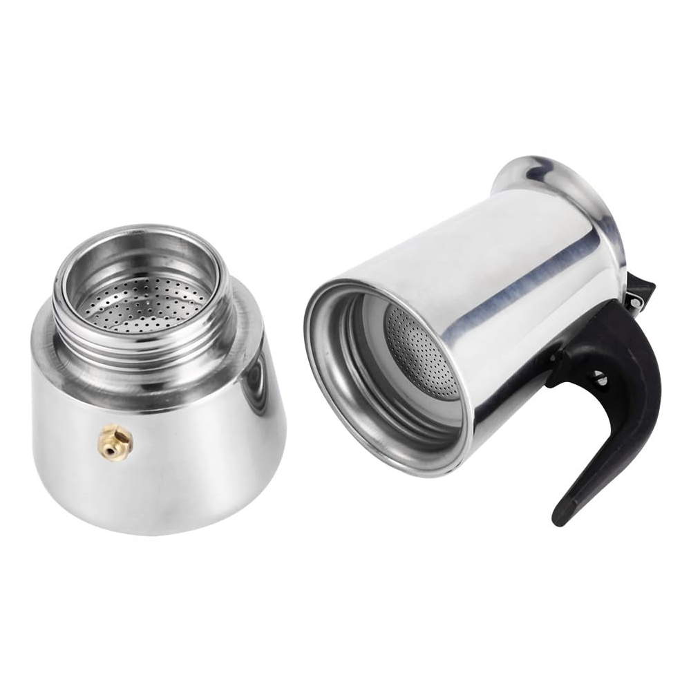 Cafetera Italiana Moka Acero Inoxidable 6 Tazas 300ml Espresso Greca
