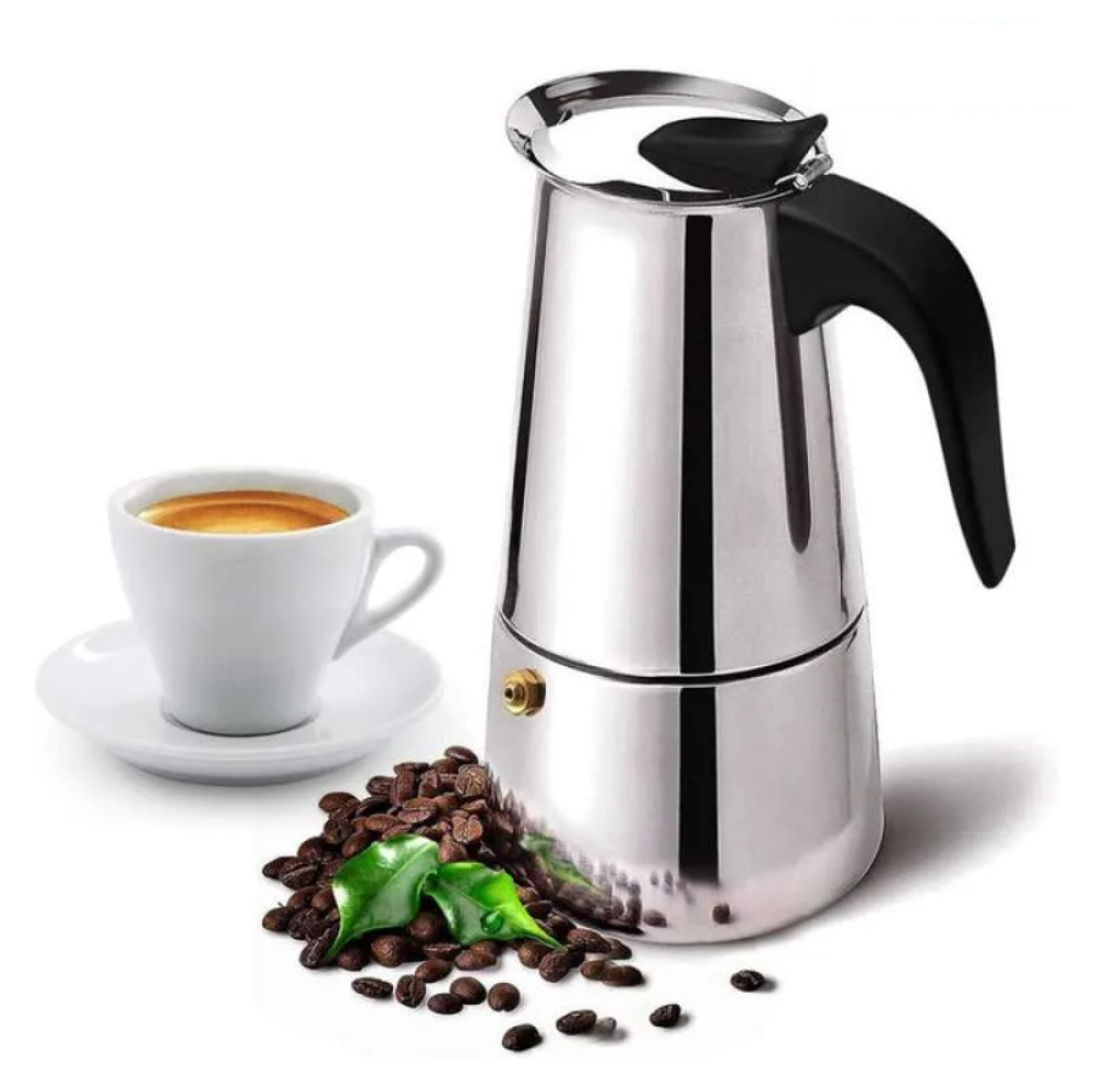 Cafetera Italiana Moka Acero Inoxidable 9 Tazas Espresso Estufa Greca