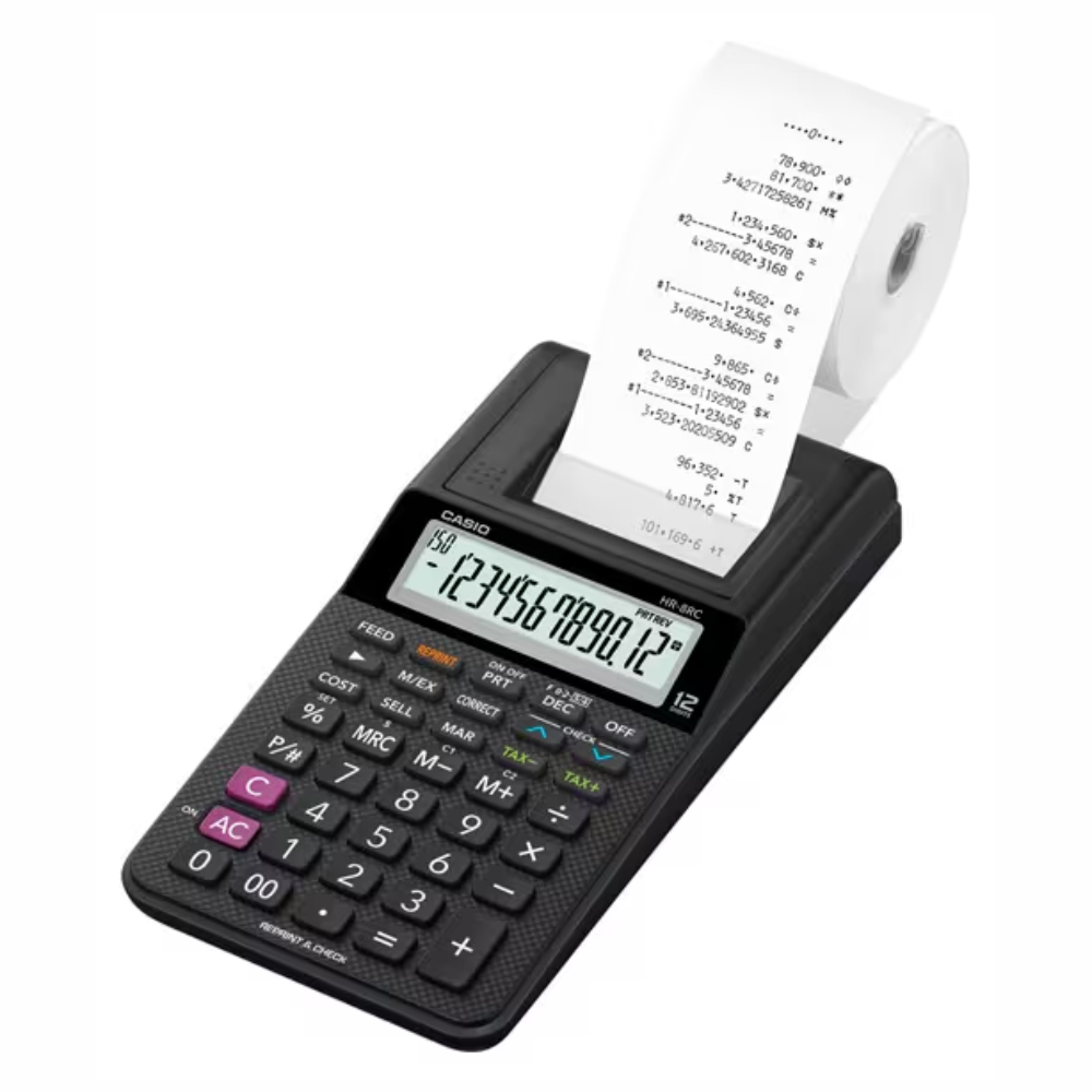 Calculadora Casio HR-8RC Impresora Reimpresión Verificación Portátil